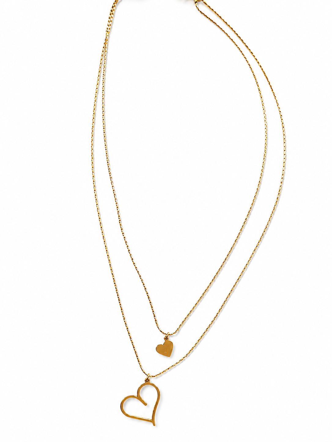 Duo de Colliers Cœur Doré Femme AYRAH - fond blanc