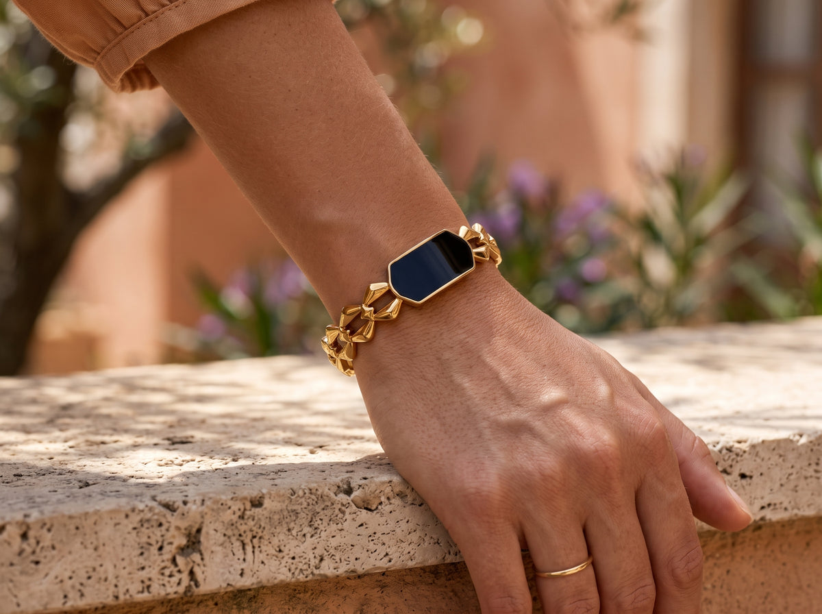 Bracelet Jonc Doré Femme CAROLINA – Acier Inoxydable 316L