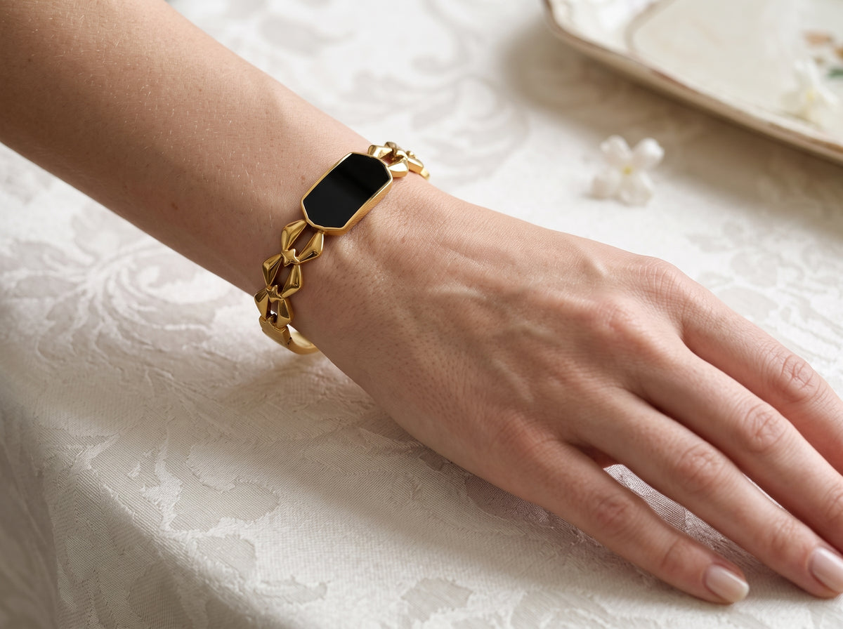 Bracelet Jonc Doré Femme CAROLINA – Acier Inoxydable 316L