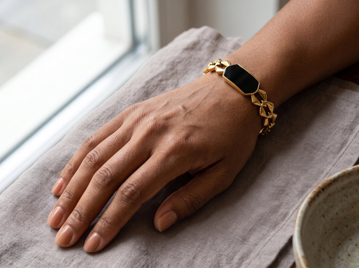 Bracelet Jonc Doré Femme CAROLINA – Acier Inoxydable 316L