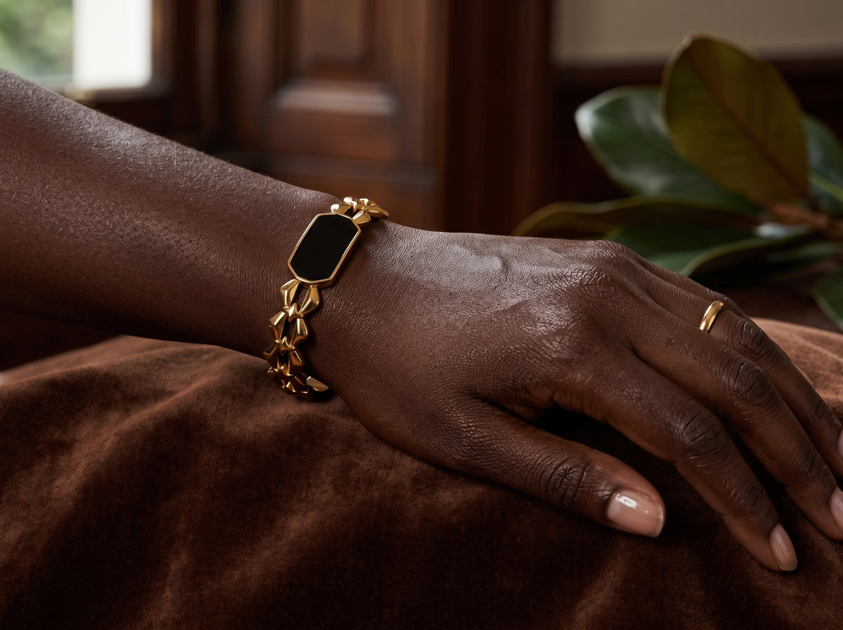 Bracelet Jonc Doré Femme CAROLINA – Acier Inoxydable 316L
